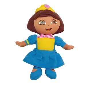 Y2K Fisher Price Dora the Explorer As Princess Plushie Doll Stuffed Toy 10" READ
